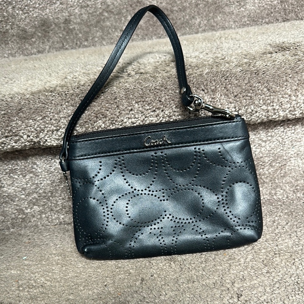 Coach Black Wristlet Bag